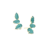 Daydreamer Stud Earrings in Green Cat's Eye