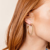Beaded Hoop Earrings in Gold