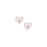 Little Minis Heart Earrings in Pink