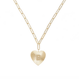 Adorned Heart Initial Necklaces in Gold