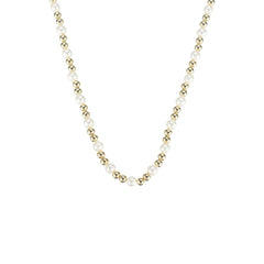 Adorned Pearl Mini Beaded Necklace in Gold