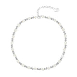 Adorned Pearl Mini Beaded Necklace in Silver
