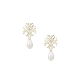 Adorned Logo Pearl Drop Earrings