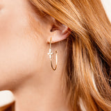 Believer Cross Hoop Earrings in Gold