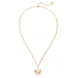 Adorned Heart Initial Necklaces in Gold