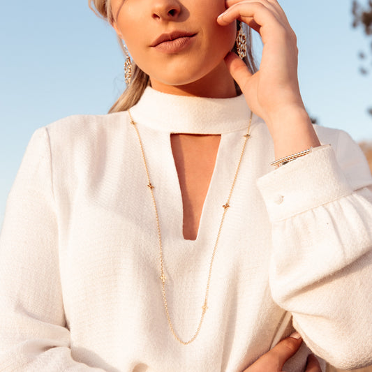 Believer Cross Station Necklace Silver