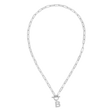 Toggle Initial Necklaces in Silver