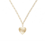 Adorned Heart Initial Necklaces in Gold