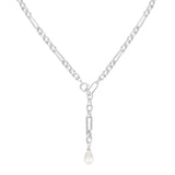 Allure Pearl Lariat Necklace in Silver
