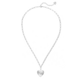 Adorned Heart Initial Necklace in Silver