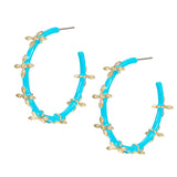 Sea Breeze Cross Hoop Earrings