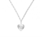 Adorned Heart Initial Necklace in Silver