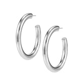 Just Dance Hoop Earrings Silver