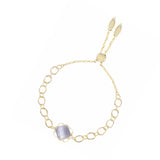 Blossom Adjustable Bracelet Slate Cats Eye Gold