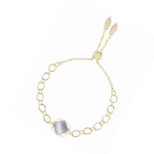 Blossom Adjustable Bracelet Slate Cats Eye Gold