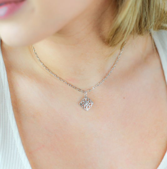 Bloom Drop Necklace Silver
