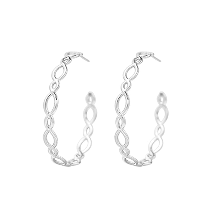 Bloom Hoop Earrings in Silver