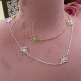 Heritage Mini Cross Station Necklace in Gold