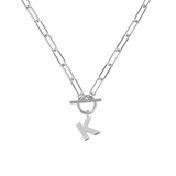 Toggle Initial Necklace in Silver