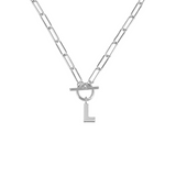 Toggle Initial Necklace in Silver