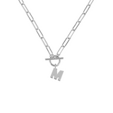 Toggle Initial Necklace in Silver
