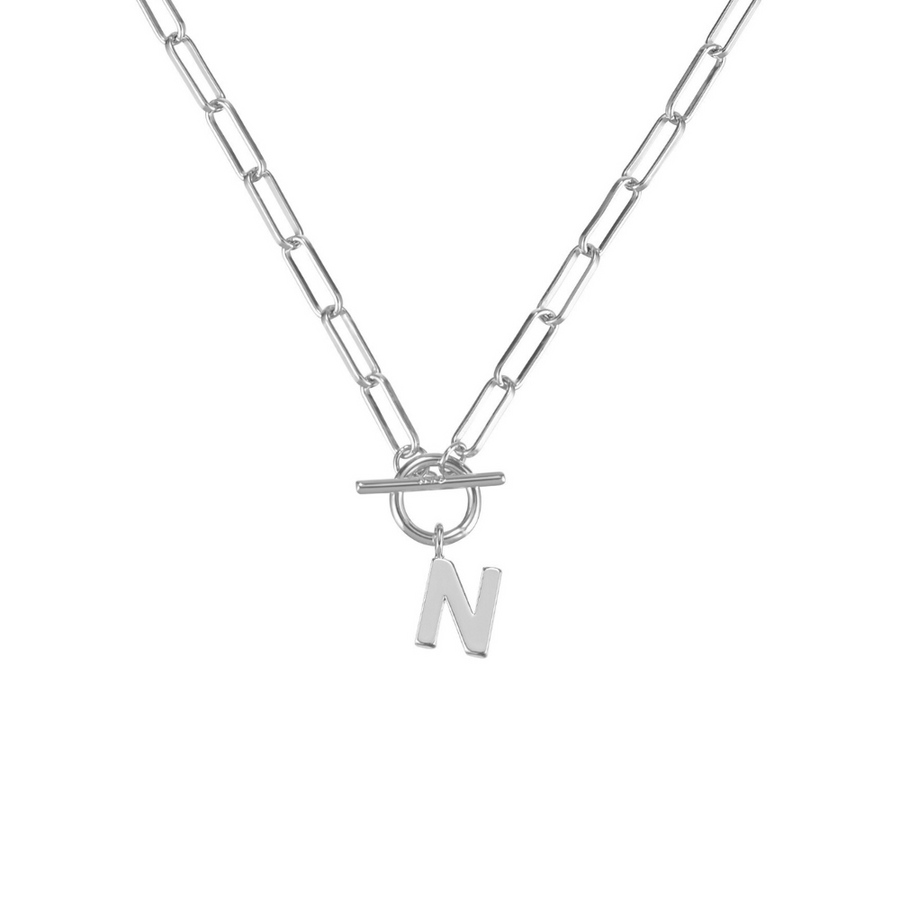 Natalie Wood Shine Bright Circle Initial Necklace in Gold