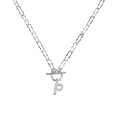 Toggle Initial Necklace in Silver