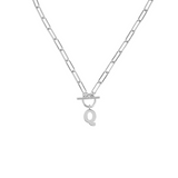 Toggle Initial Necklace in Silver
