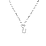 Toggle Initial Necklace in Silver