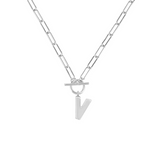 Toggle Initial Necklace in Silver