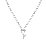 Toggle Initial Necklace in Silver
