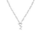 Toggle Initial Necklace in Silver