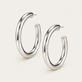 Just Dance Hoop Earrings Silver