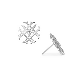 Logo Stud Earrings in Silver