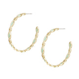 Bloom Hoop Earrings in Mint Green Enamel