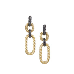 Legacy Link Statement Earrings in Gold/Black