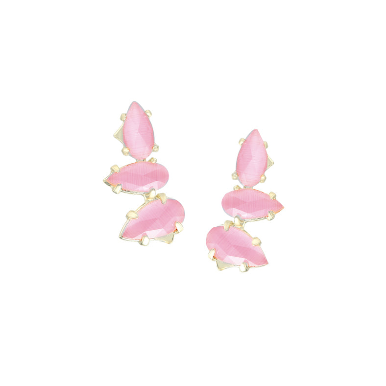 Daydreamer Stud Earrings in Pink Cat's Eye