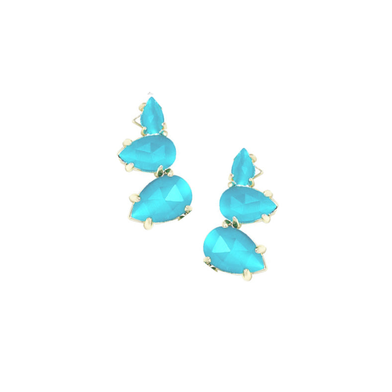 Daydreamer Stud Earrings in Blue Chalcedony
