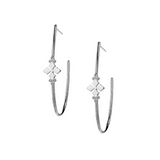 Believer Cross Hoop Earrings Silver
