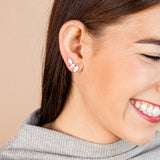 Daydreamer Stud Earrings Slate Cats Eye Silver