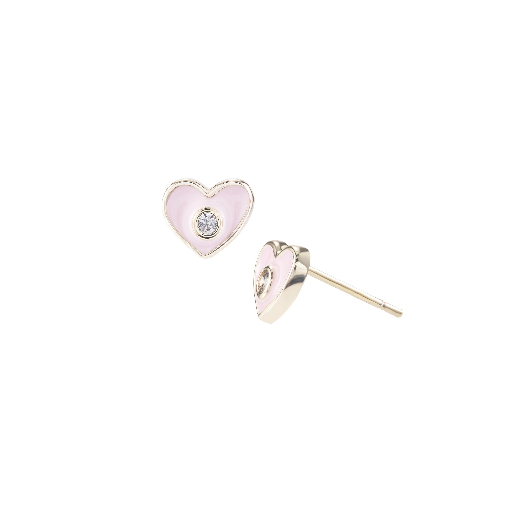 Little Minis Heart Earrings in Pink