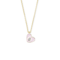Little Minis Heart Necklace in Pink