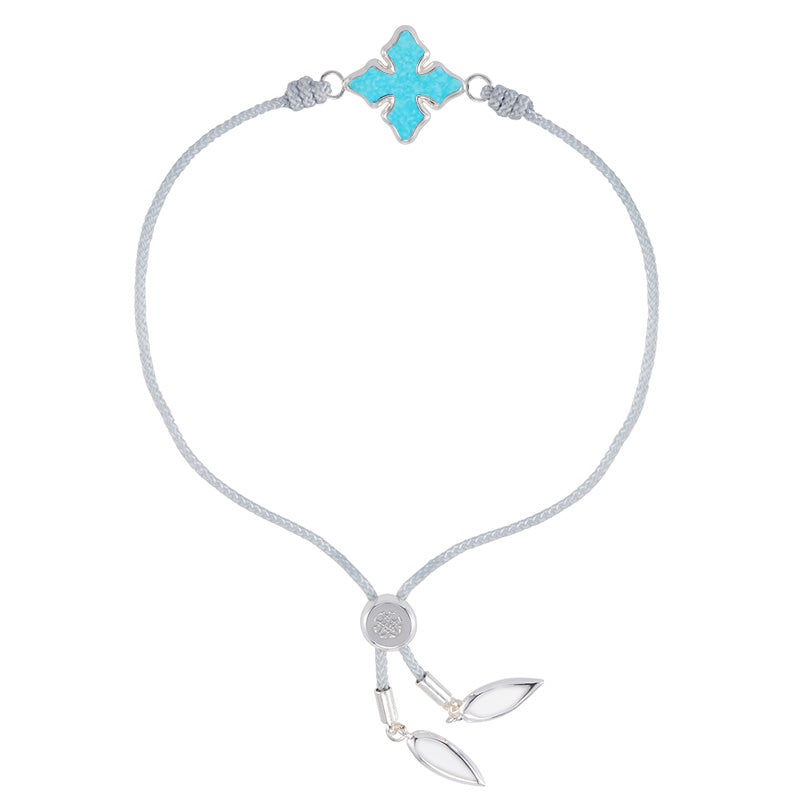 Cross Corded Bracelet in Turquoise/Silver