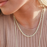 Braided Chain Layering Necklace in Gold