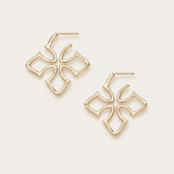 Grace Cross Hoop Earrings Gold