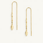 Gold Grace Ear Threaders Gold by Natalie Wood Designs