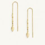 Gold Grace Ear Threaders Gold by Natalie Wood Designs