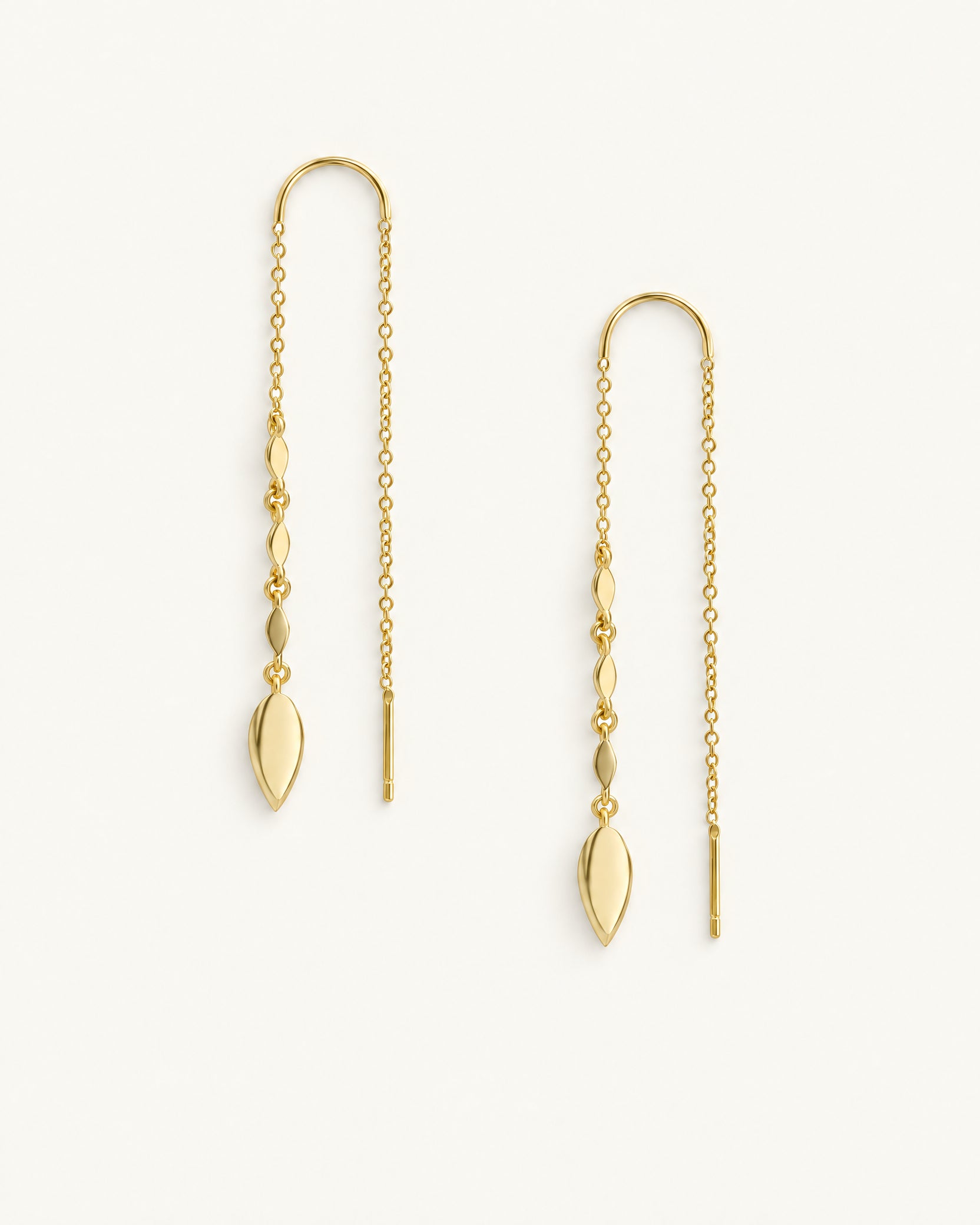 Gold Grace Ear Threaders Gold by Natalie Wood Designs