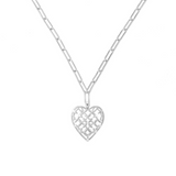 Adorned Heart Pendant Necklace in Silver