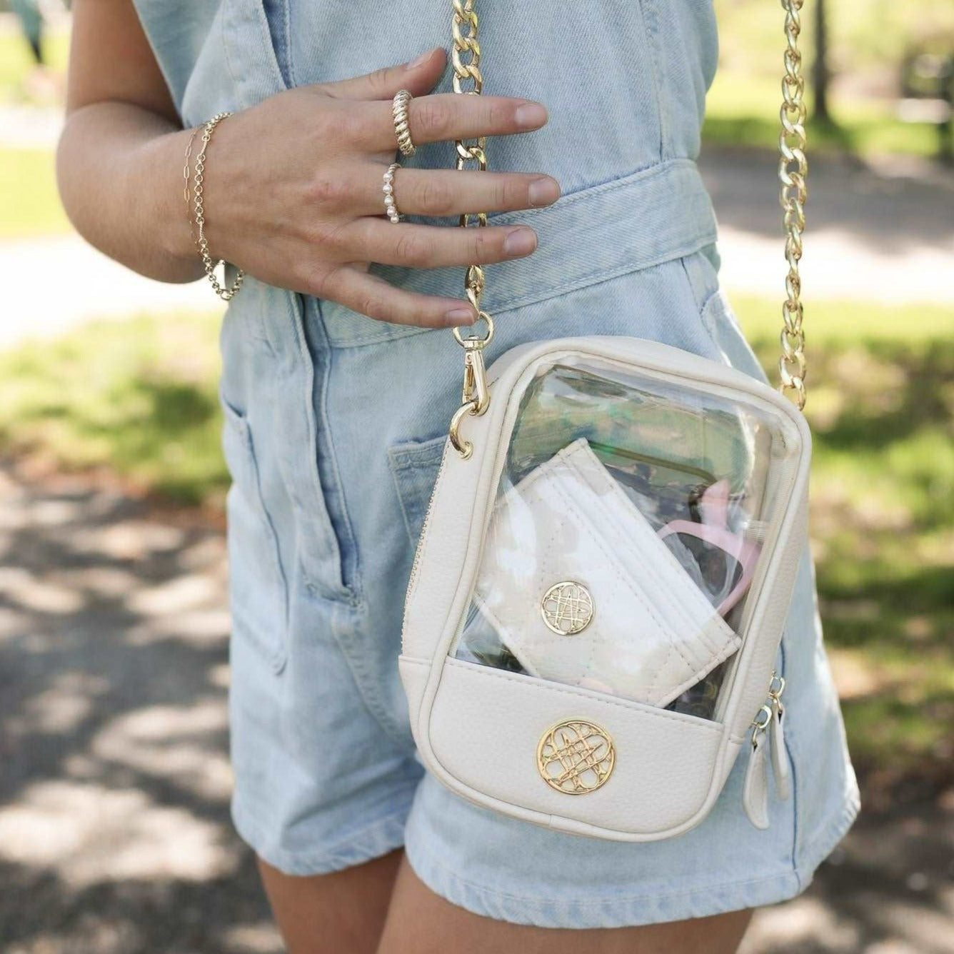 Grace Clear Crossbody in Cream